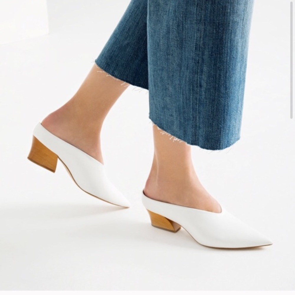Zara White Mules